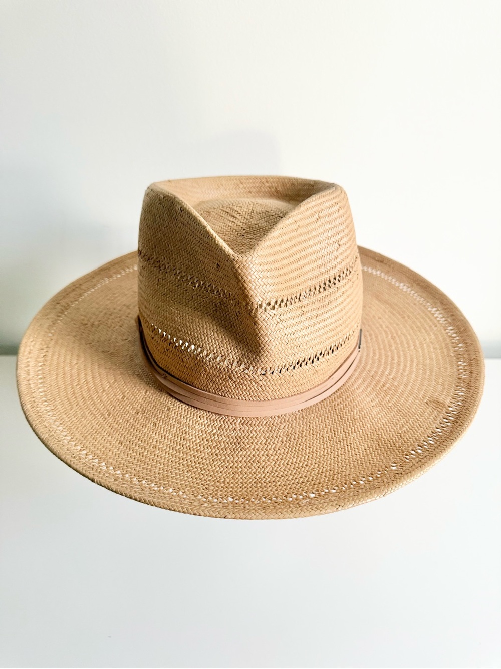 Gigi Pip Arlo Rancher Fedora Straw Hat In Honey Boho Summer Beach Size 57 - Picture 7 of 16